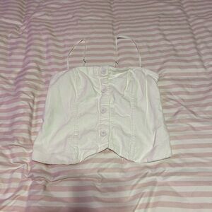 Abercrombie & Fitch White Crop Top